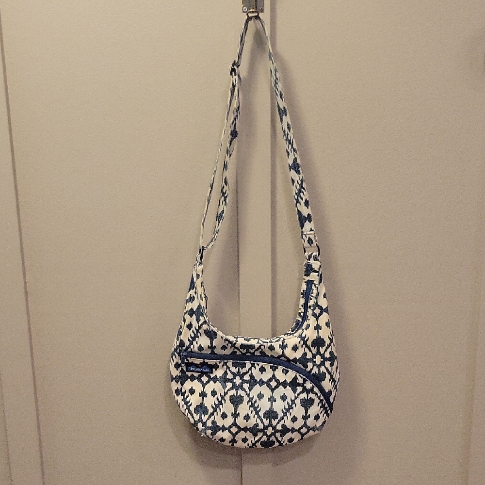 Kavu Blue and White Shoulder/Crossbody Bag 100% Cotton